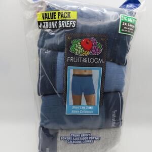 VTG Fruit of the Loom Short Leg Trunk Briefs Blues 4 Pair Big Tall XXL